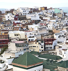 Image showing constructions from high in the       village    morocco africa f