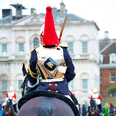 Image showing in london england horse and cavalry for  the queen