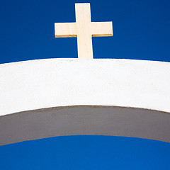 Image showing in europe greece a cross the cloudy sky