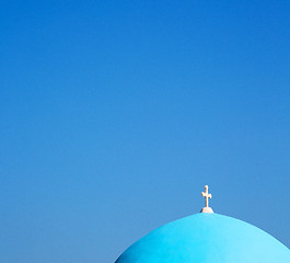 Image showing in europe greece a cross the cloudy sky