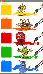 Image showing main colors with cartoon monsters