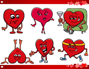 Image showing valentine and love cartoon set