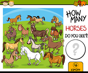 Image showing counting task with horses cartoon