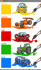 Image showing main colors cartoon with vehicles