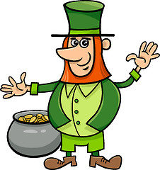 Image showing leprechaun with pot of gold