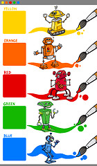 Image showing primary colors with cartoon robots