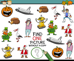 Image showing find one picture kindergarten task