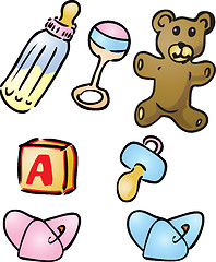Image showing Baby items illustrations