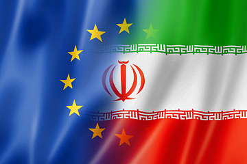 Image showing Europe and Iran flag