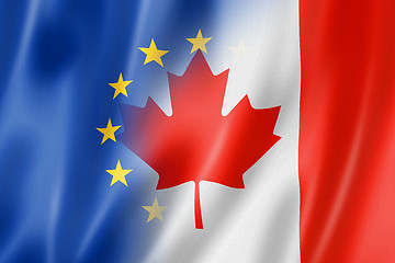 Image showing Europe and Canada flag