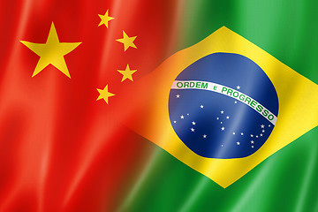 Image showing China and Brazil flag