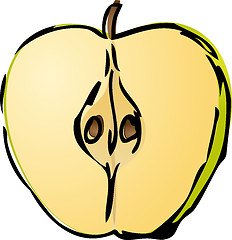 Image showing Half apple