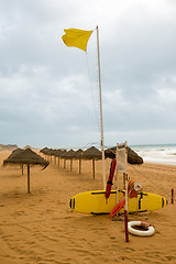 Image showing Lifeguard station on the beach