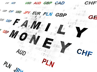 Image showing Currency concept: Family Money on Digital background