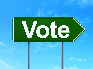Image showing Politics concept: Vote on road sign background