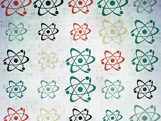 Image showing Science concept: Molecule icons on Digital Paper background