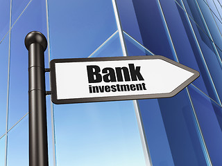 Image showing Currency concept: sign Bank Investment on Building background