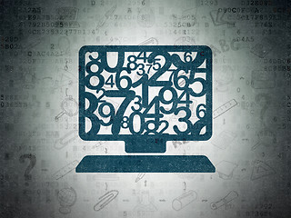 Image showing Learning concept: Computer Pc on Digital Paper background