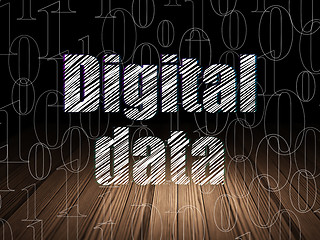 Image showing Data concept: Digital Data in grunge dark room