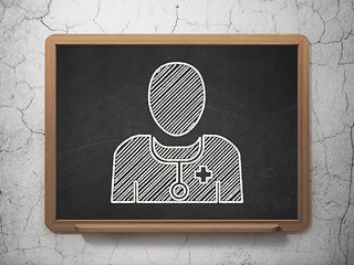 Image showing Health concept: Doctor on chalkboard background