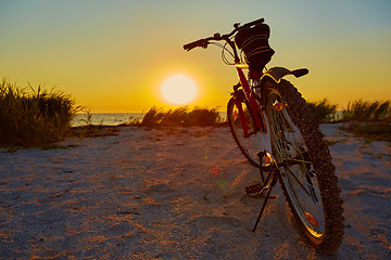 Image showing Bicycle at the beach