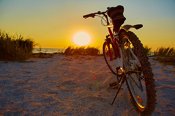 Image showing Bicycle at the beach