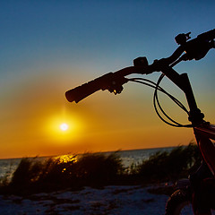 Image showing Bicycle at the beach