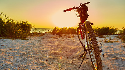 Image showing Bicycle at the beach