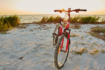 Image showing Bicycle at the beach