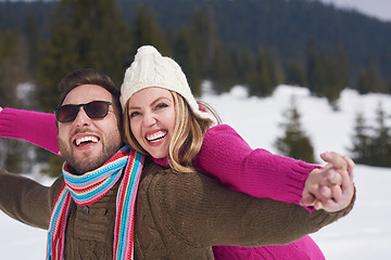 Image showing romantic young couple on winter vacation