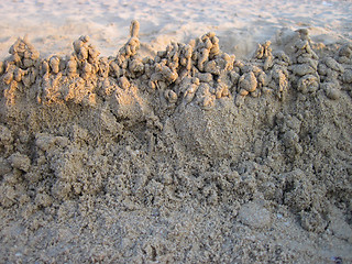 Image showing sand castle on the beach