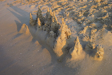 Image showing sand castle on the beach