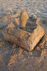 Image showing sand castle on the beach