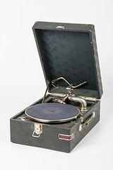 Image showing A general view of a gramophone isolated on a white background