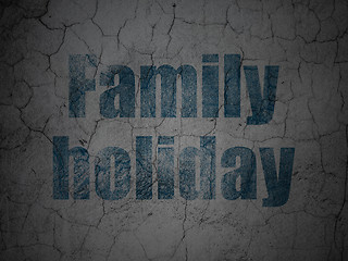 Image showing Travel concept: Family Holiday on grunge wall background