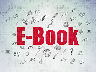 Image showing Studying concept: E-Book on Digital Paper background