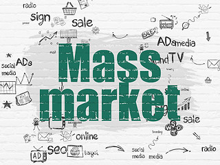 Image showing Marketing concept: Mass Market on wall background