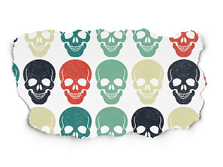 Image showing Healthcare concept: Scull icons on Torn Paper background