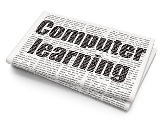 Image showing Education concept: Computer Learning on Newspaper background