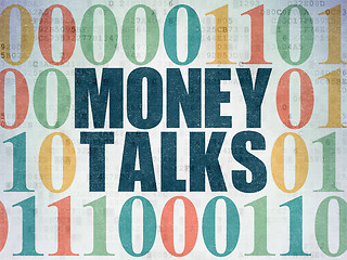 Image showing Business concept: Money Talks on Digital Paper background