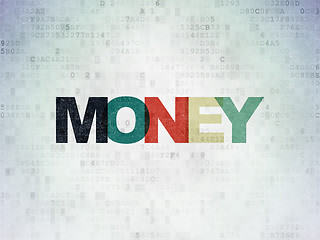 Image showing Currency concept: Money on Digital Paper background