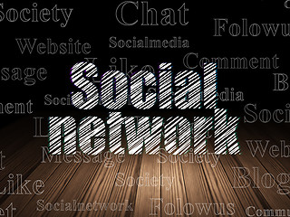 Image showing Social network concept: Social Network in grunge dark room