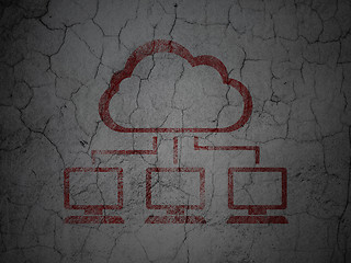 Image showing Cloud networking concept: Cloud Network on grunge wall background