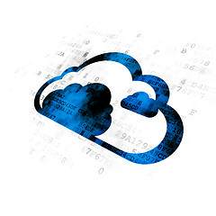 Image showing Cloud networking concept: Cloud on Digital background