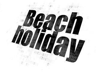 Image showing Tourism concept: Beach Holiday on Digital background