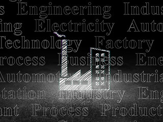 Image showing Industry concept: Industry Building in grunge dark room