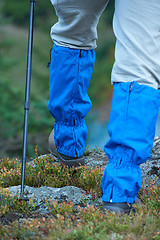 Image showing hiking man with trekking boots