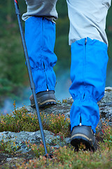 Image showing hiking man with trekking boots