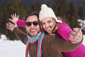 Image showing romantic young couple on winter vacation