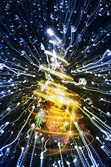 Image showing abstract christmas lights explosion